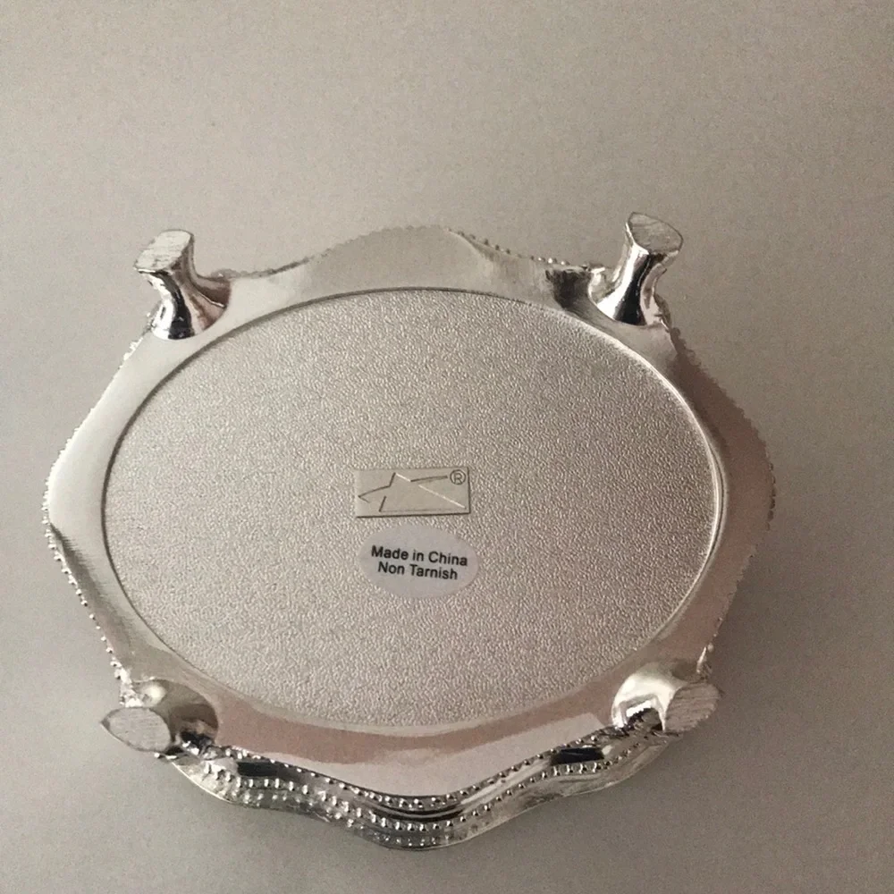 Personalized name silver decorative Jewelry box Gabby